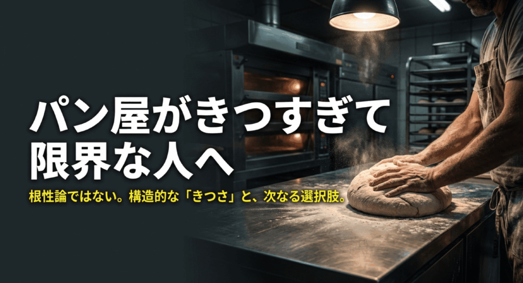 パン屋がきつすぎて限界な人へ｜きつい理由7つと辞めた後の選択肢