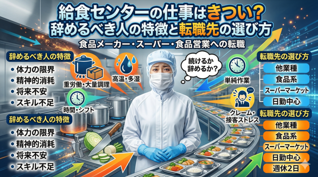 給食センターの仕事がきつい理由7選｜続けるべき人と転職先の選び方