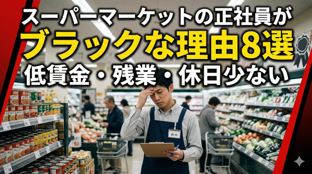 スーパーマーケットの正社員がブラックな理由8選｜低賃金・残業・休日少ない