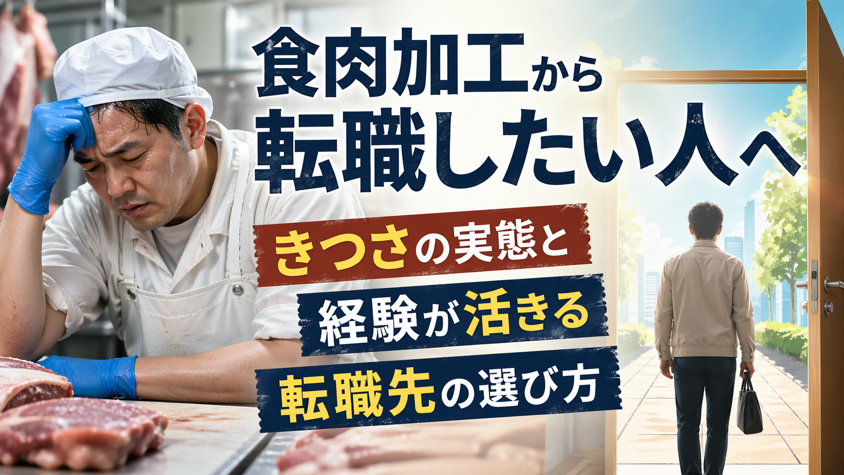 食肉加工から転職したい人へ｜きつさの実態と経験が活きる転職先の選び方