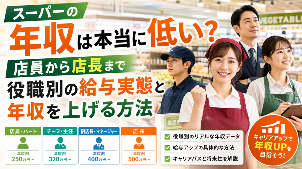 スーパーの年収は本当に低い？店員から店長まで役職別の給与実態と年収を上げる方法