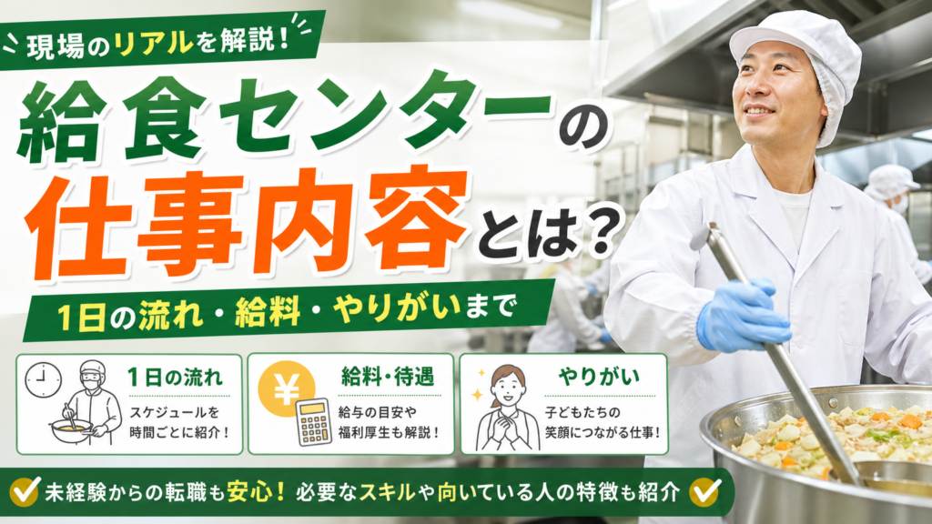 給食センターの仕事内容とは？1日の流れ・給料・やりがいまで現場のリアルを解説