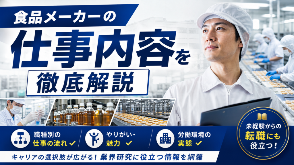 食品メーカーの仕事内容を徹底解説｜職種別の仕事の流れ、やりがい、労働環境の実態