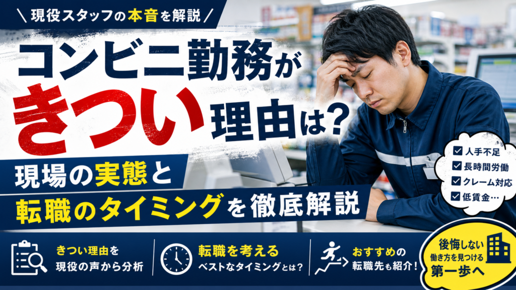 コンビニ勤務がきつい理由は？現場の実態と転職のタイミングを徹底解説