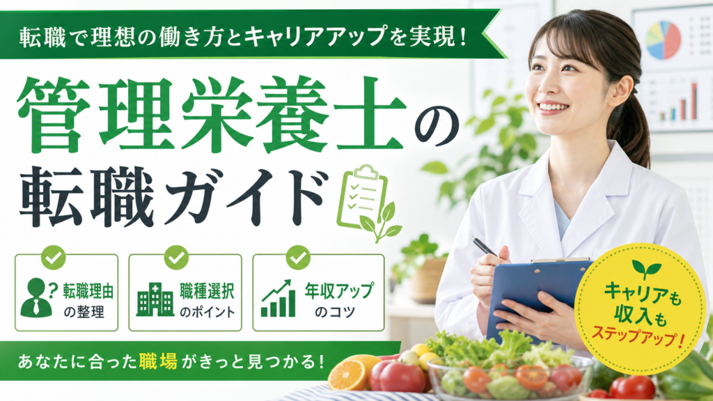 管理栄養士の転職ガイド｜転職理由・職種選択・年収アップのコツまで解説