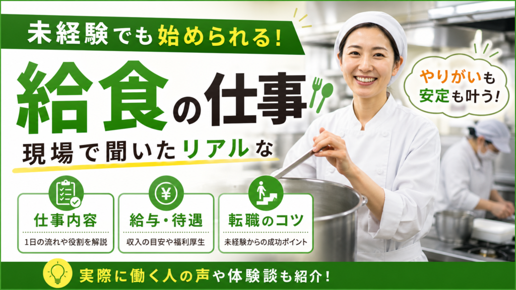 給食の仕事は未経験でも始められる。現場で聞いたリアルな仕事内容・給与・転職のコツ