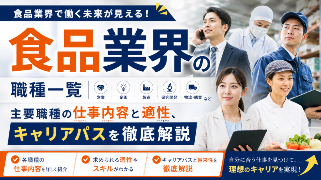 食品業界の職種一覧│営業・企画・製造など主要職種の仕事内容と適性、キャリアパスを徹底解説